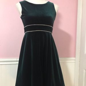Rare Editions green velvet dress